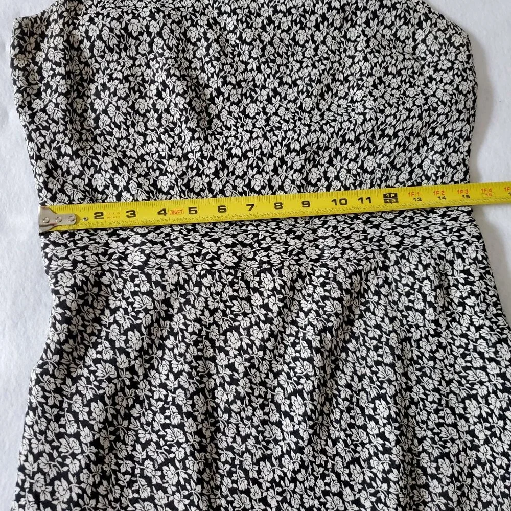 Casual Corner Dress Black Floral Size 8 Size Zip Lined - Picture 12 of 13